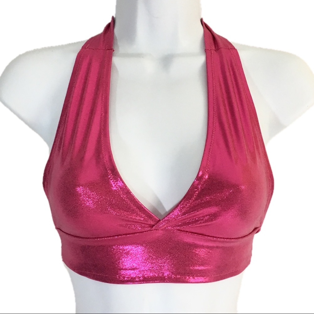 Clearance! Metallic Festival Swim Rave Gogo Dancer Halter Adjustable Dark EDC